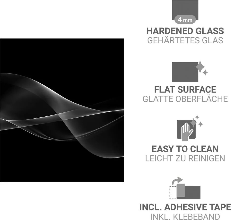 Protecție pentru peretele de la aragaz din sticlă temperată 70x60 cm Smoke – Wenko