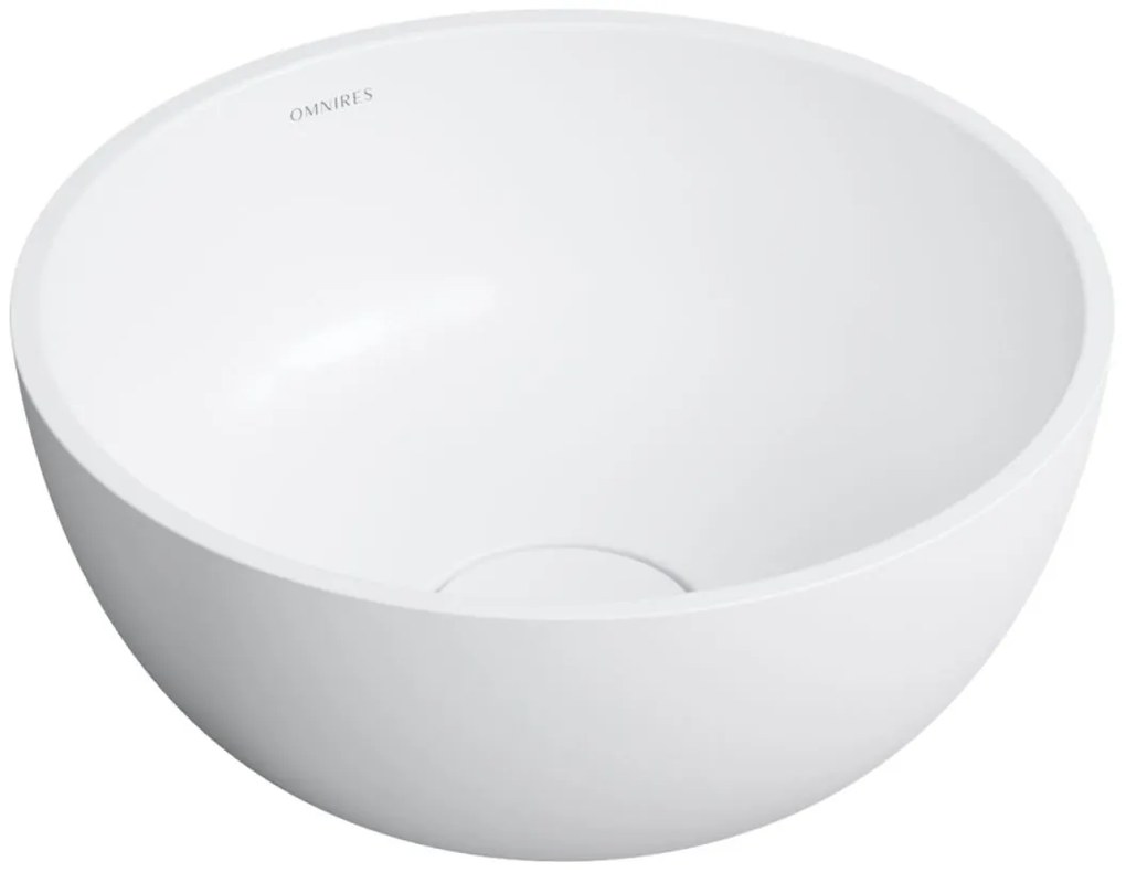 Omnires Shell M+ lavoar 35x35 cm rotund sub blat alb SHELL350UNBM