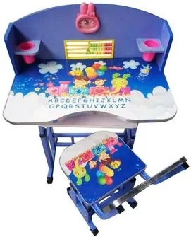 Birou cu scaunel pentru copii, inaltime reglabila , Albastru