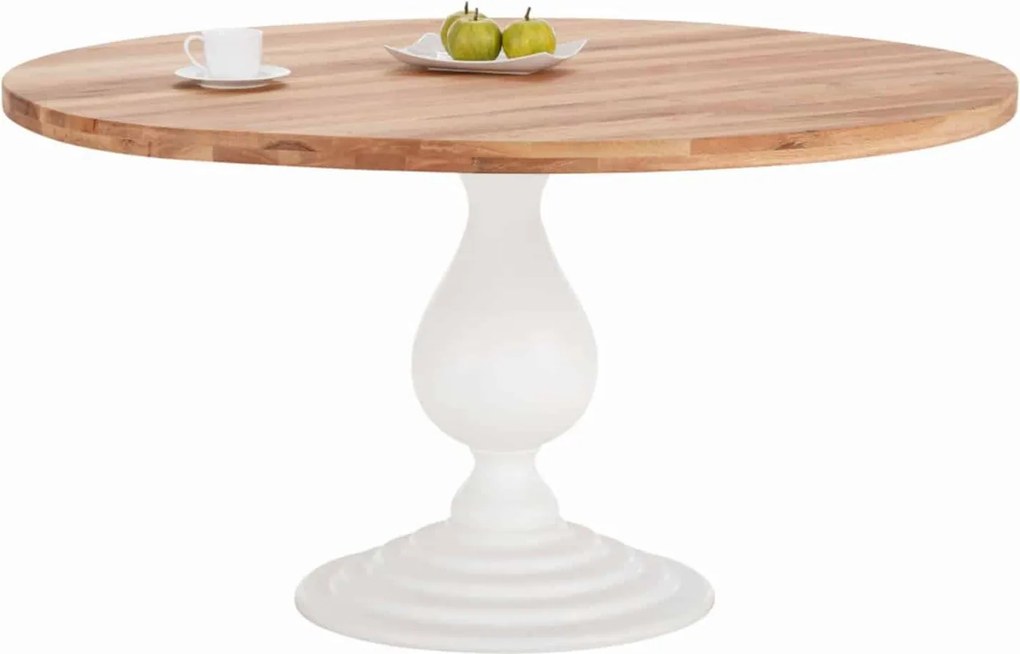 Masă lemn masiv natur Rotundă Elise Blat Stejar Înălțime 79 cm /Gri - ø140
