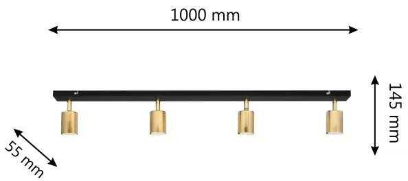LED Spot TUNE 4xGU10/4,8W/230V auriu/negru