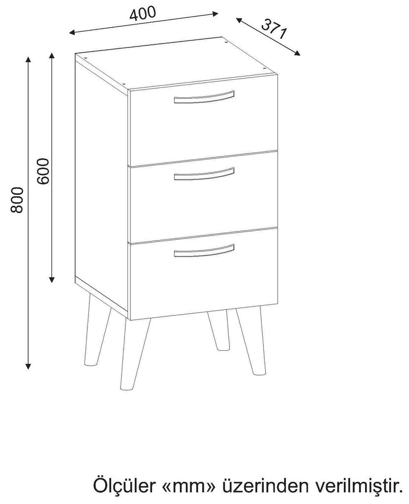 Noptieră Bellini v3 - White, Walnut
