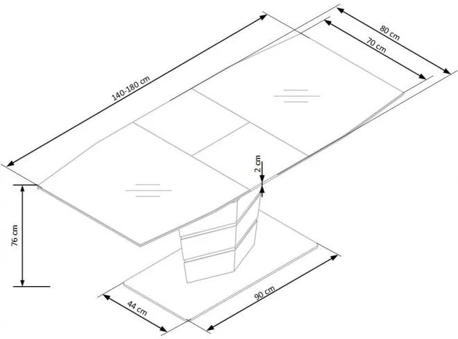 Masa Extensibila Sorento Beige – L 140-180 x I 80 x H 76 cm