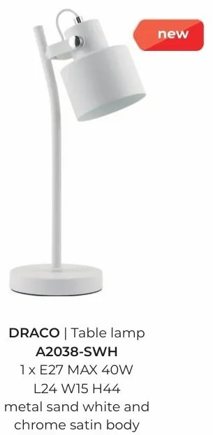 Veioza, Lampa de birou alba DRACO