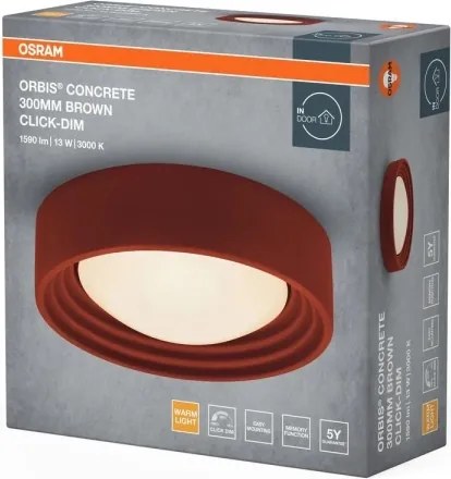Osram - Plafonier LED cu reglaj al intensității ORBIS CONCRETE LED/13W/230V Ø30 cm maro/beton