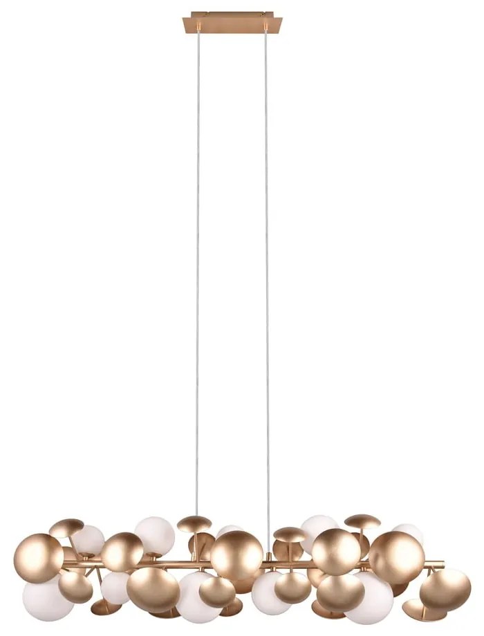 Lustră alb-auriu cu abajur din sticlă Bubble – Trio Select