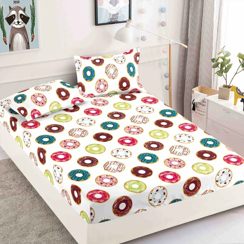 Huse de pat, 3 Piese, Finet cu elastic 180x200