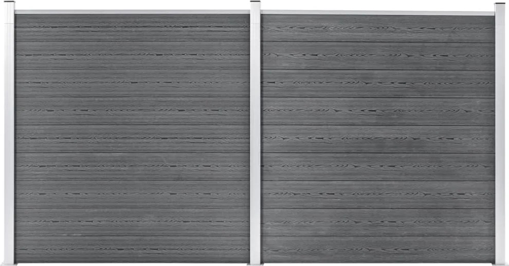 vidaXL Gard de grădină, gri, 353 x 186 cm, WPC