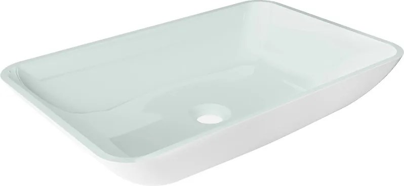 Mexen Megan chiuvetă din sticlă pe blat 56 x 36 cm, albă - 24135630