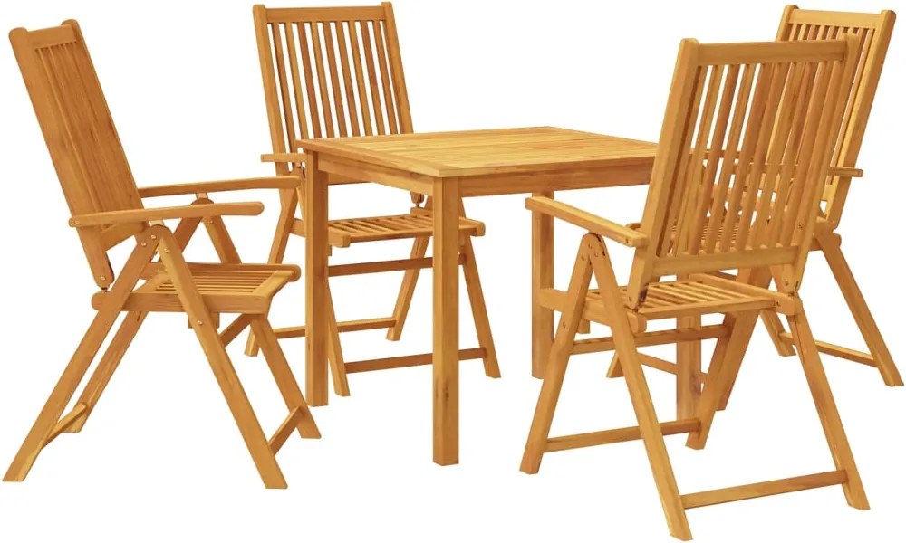 vidaXL Set mobilier de grădină, 5 piese, 85x85x74 cm, lemn masiv de acacia