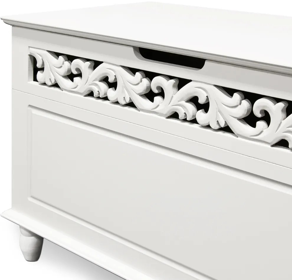 Ladă din lemn JERSEY, 80x40x48cm, alb Casaria