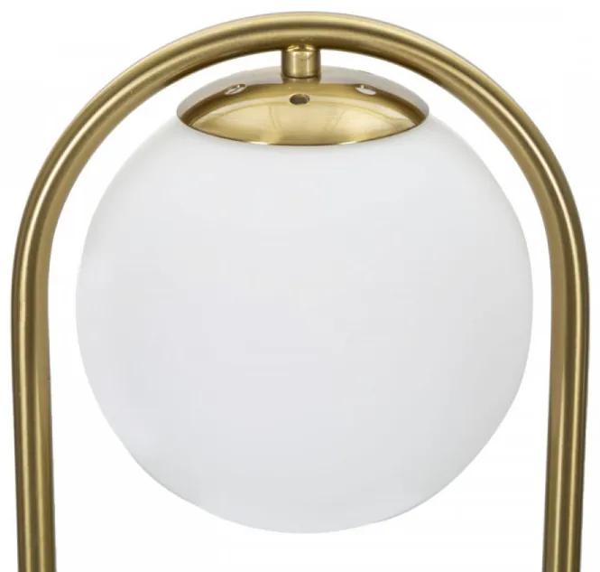 Lampa aurie din metal si sticla, Ø 21 cm, soclu E14, max 40W, Glamy Arc Mauro Ferreti