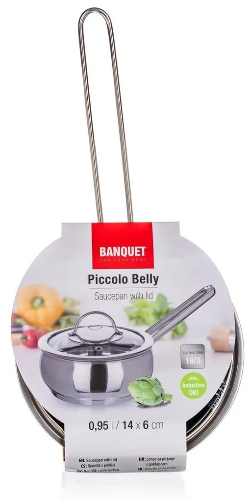 Cratiță din oțel inoxidabil cu capac Banquet Belly, 14 cm, 0,95 l