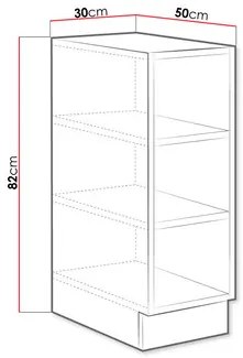 Raft inferior de bucătărie Vintageline 30 D OTW BB (Alb) . 1103350