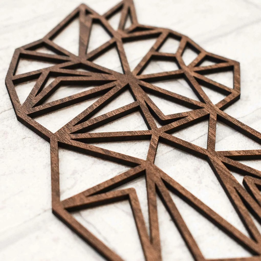 DUBLEZ | Tablou geometric din lemn - Pisica
