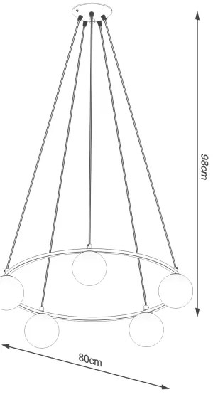 Lustră pe cablu Sollux SL.1214 YOLI 5xG9/8W/230V negru