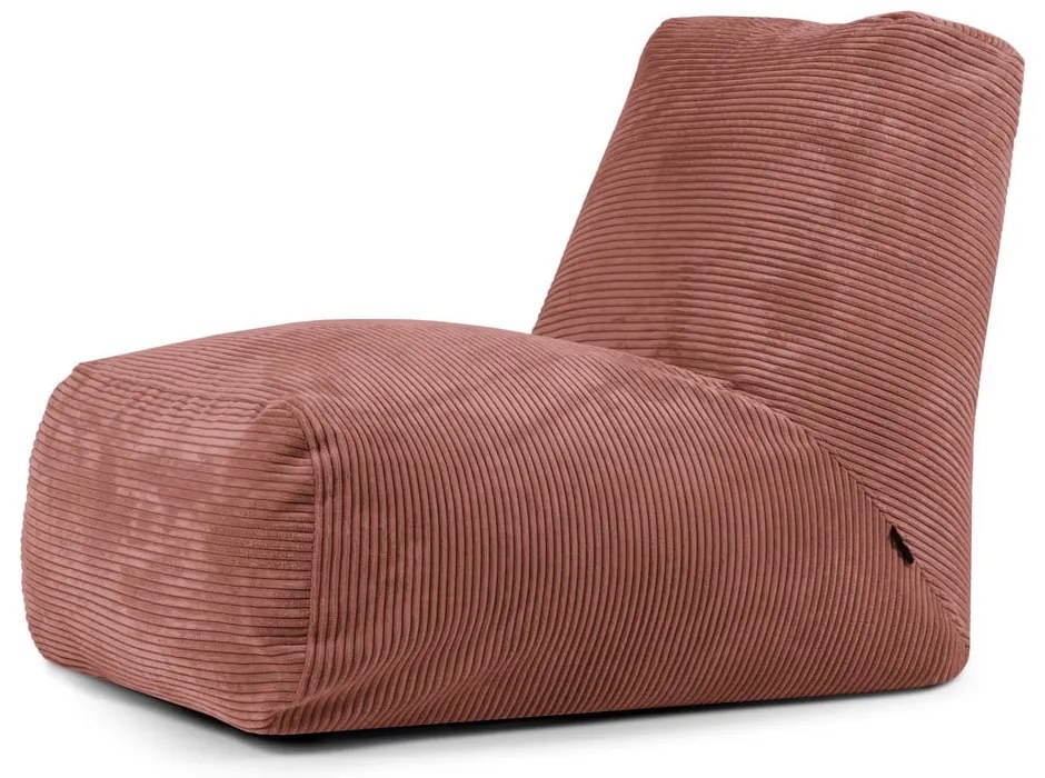 Fotoliu bean bag cărămiziu cu tapițerie din catifea reiată Tube – SLOWDOWN