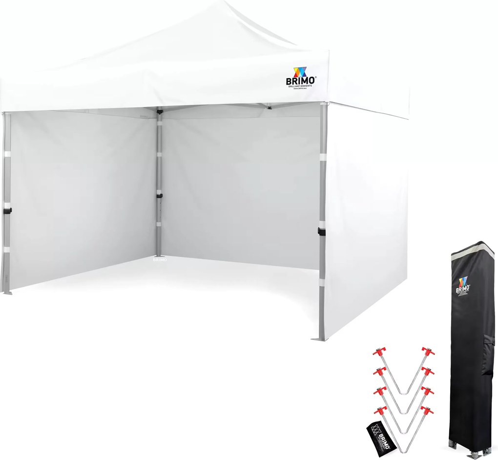 Cort de petrecere premium 3x3 m din aluminiu | Rezistență maximă - cu 3 pereți - Alb