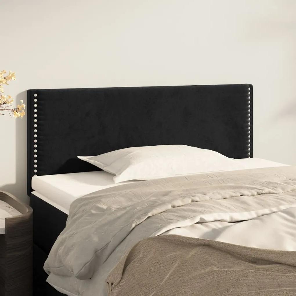 345900 vidaXL Tăblie de pat, negru, 90x5x78/88 cm, catifea