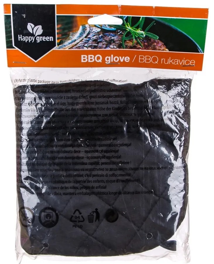Happy Green Mănuși pentru grătar BBQ, negru