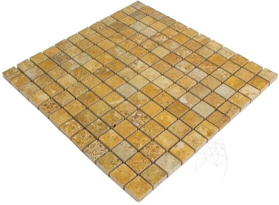 Mozaic Travertin Yellow Polisat 2.3 x 2.3 cm
