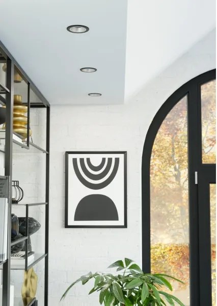 Eglo 902298 - Plafonieră LED YEBRA-Z RGBW, dimabilă, cu sticlă fumurie, LED/4,8W/230V IP44, negru