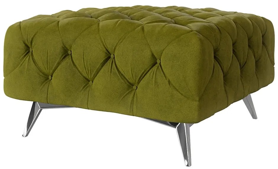 Taburet verde cu tapițerie din catifea Chelsea – Ropez