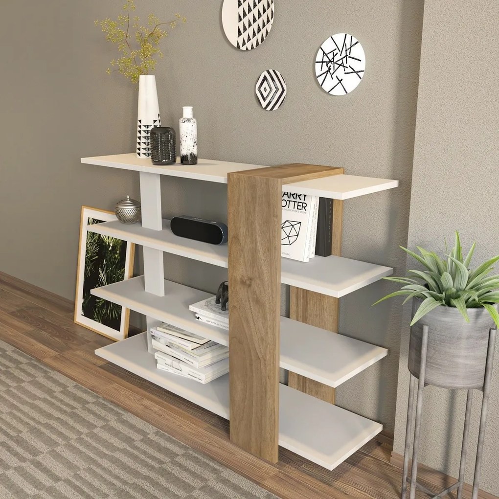 Bibliotecă Nur White and Walnut