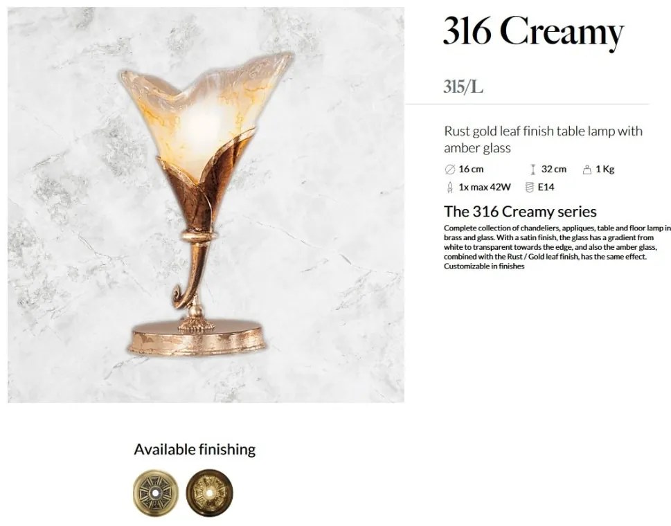 Veioza LUX design clasic realizata manual 316 Creamy