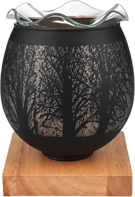 Difuzor uleiuri parfumate - Veioza LED FOREST, Negru