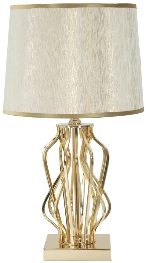 Lampa de masa GLAM, Metal Panza, Auriu Crem, 30X52 cm
