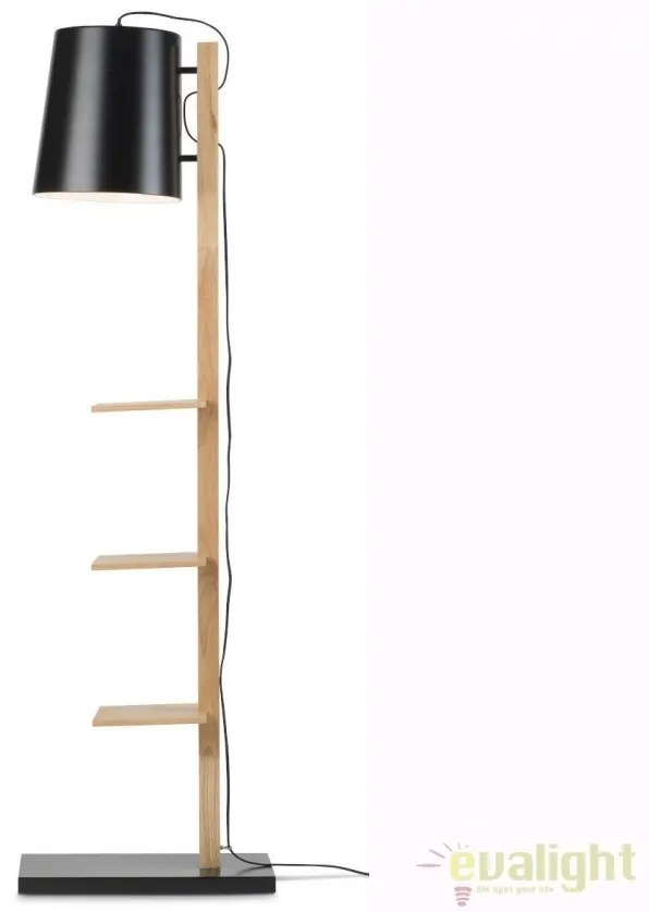 Lampadar chic cu rafturi pentru carti, CAMBRIDGE negru CAMBRIDGE/F/B
