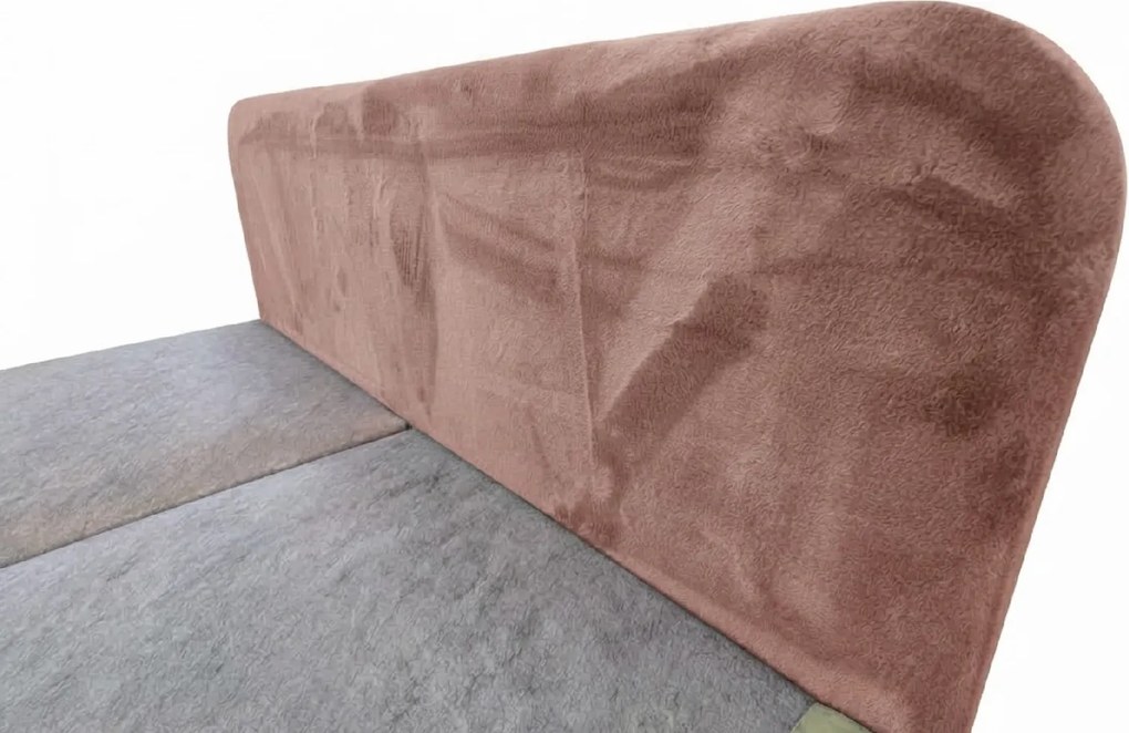 Pat tapitat boxspring FORENA 180x200 cm roz antic Saltea: Saltea cu arcuri Bonell