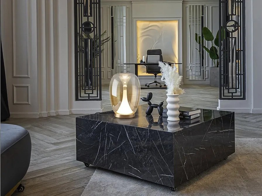 Veioza LED moderna design decorativ Suspiro gold/amber
