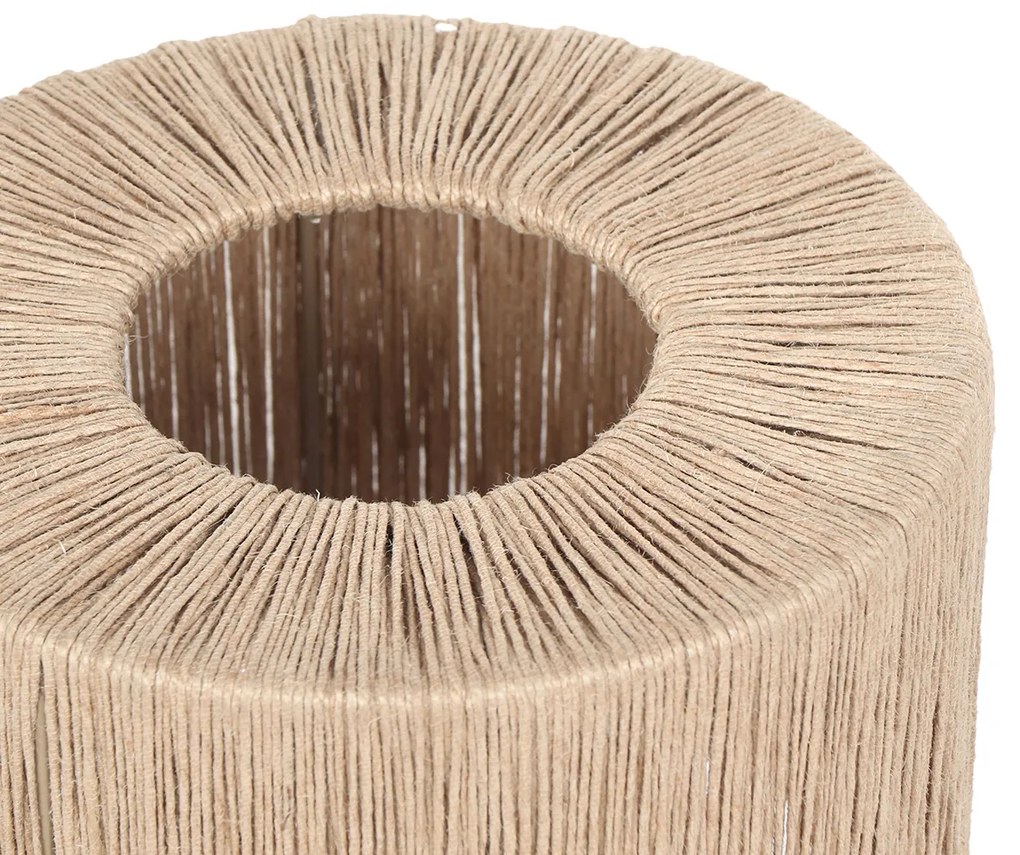 Lampă de masă Japandi neagră cu frânghie maro - Smilla