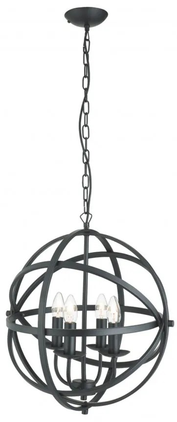 Lustra suspendata stil traditional Orbit negru 2474-4BK SRT