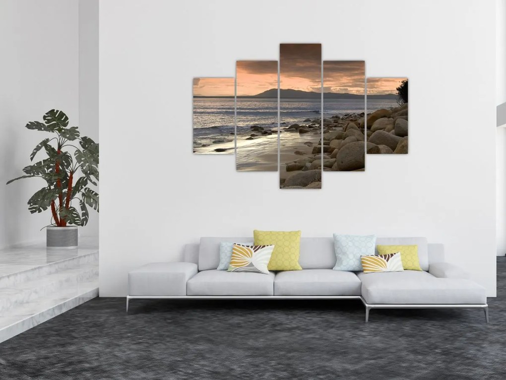 Tablou - Marea și munții (150x105 cm)