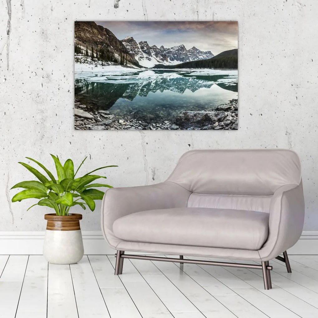 Tablou - lacul iarna (90x60 cm)