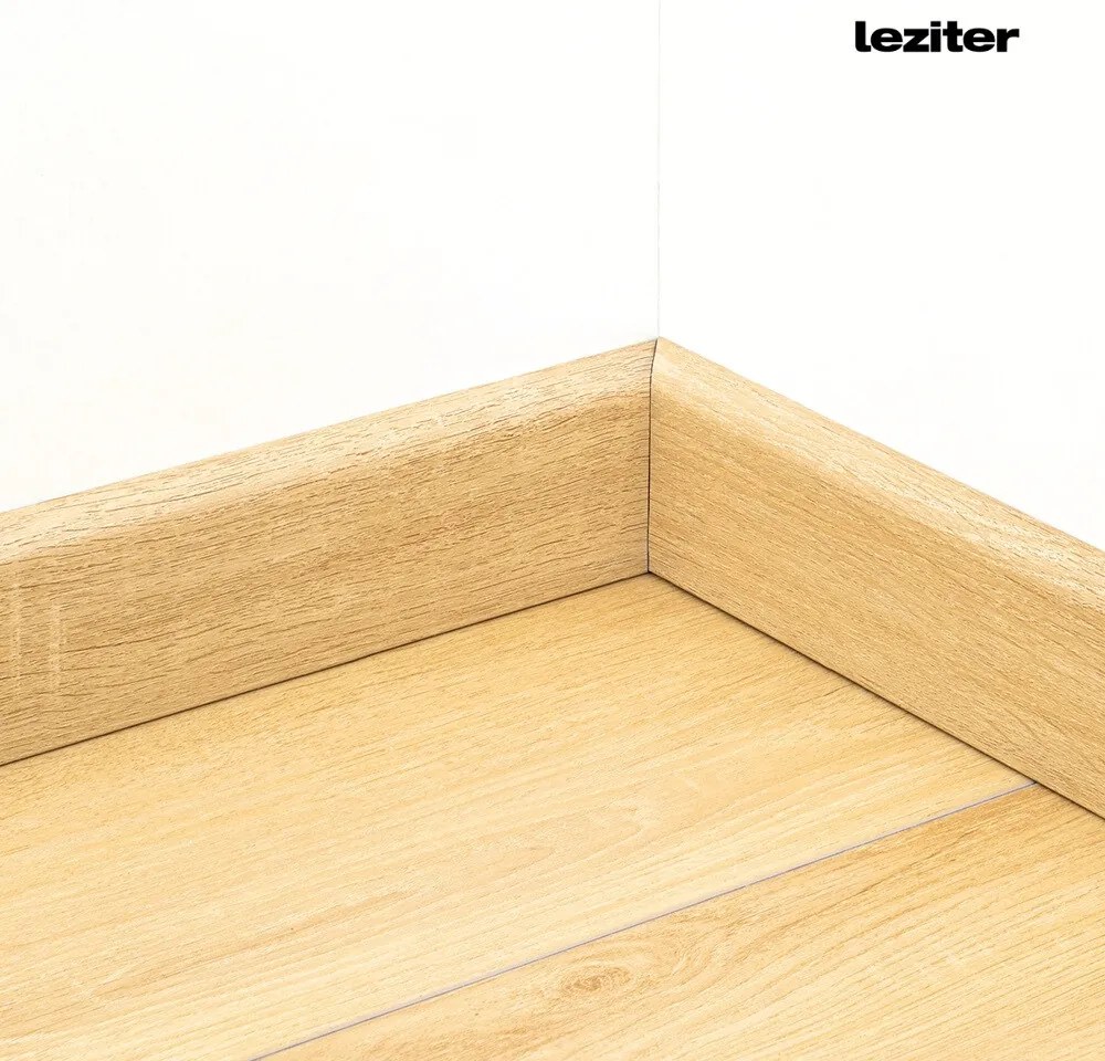 Bordură de podea din vinil SPC Alb-zăpadă 2400x60x12 mm