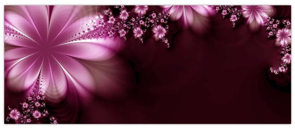 Tablou cu abstracție - flori (120x50 cm)