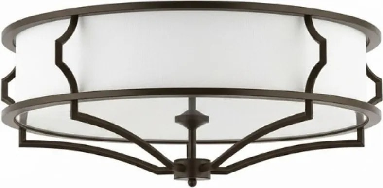 Lustra aplicata din metal maro si tesatura crem Stesso PL M