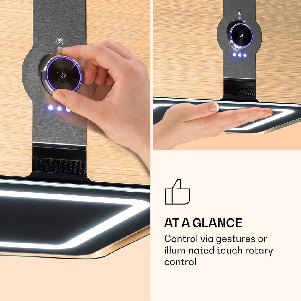 Klarstein Futurelight Smart hotă insulă Recirculare 420m³/h LED din oțel inoxidabil