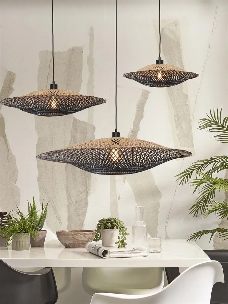 Lustra/Pendul eco din bambus Kalimantan 87cm nat/bl