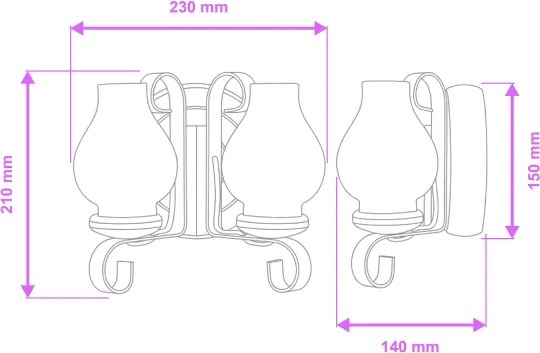 Aplică Brilagi ROATA APLICA 2xE14/40W/230V fag