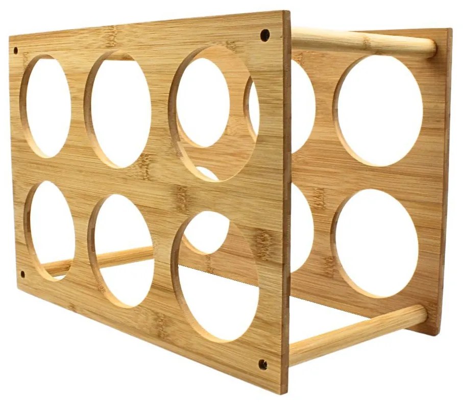 Suport pentru 6 sticle de vin, bambus, 35x24x18.5 cm, Excellent Houseware