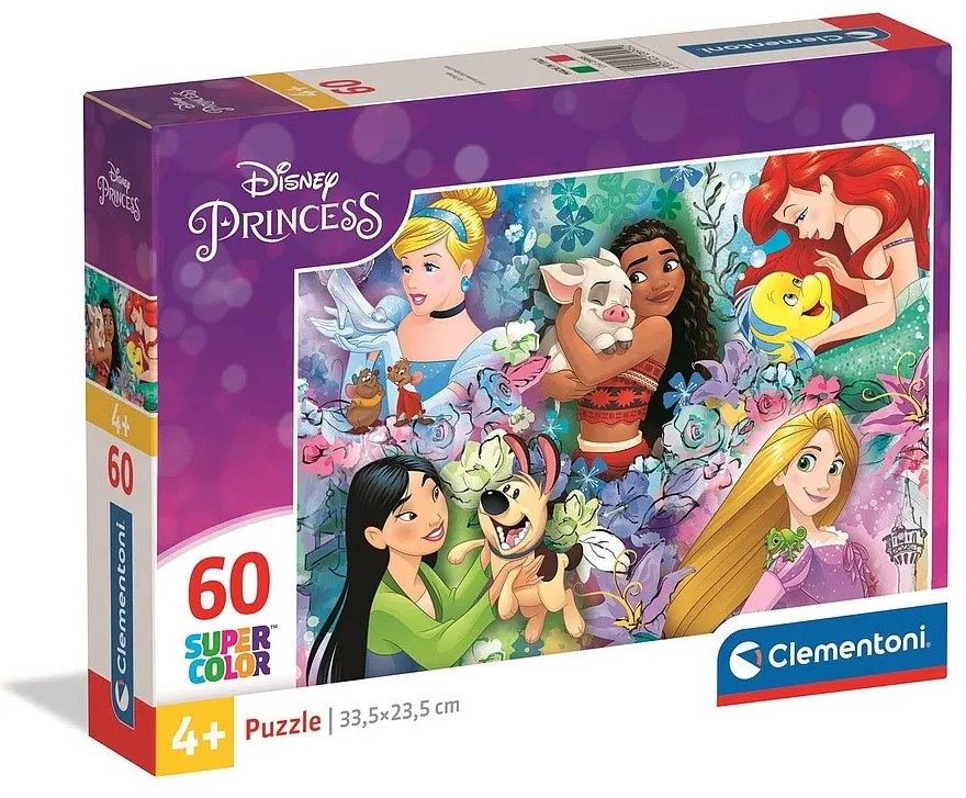 Prințesele Disney Little Friends Puzzle Clementoni de 60 piese
