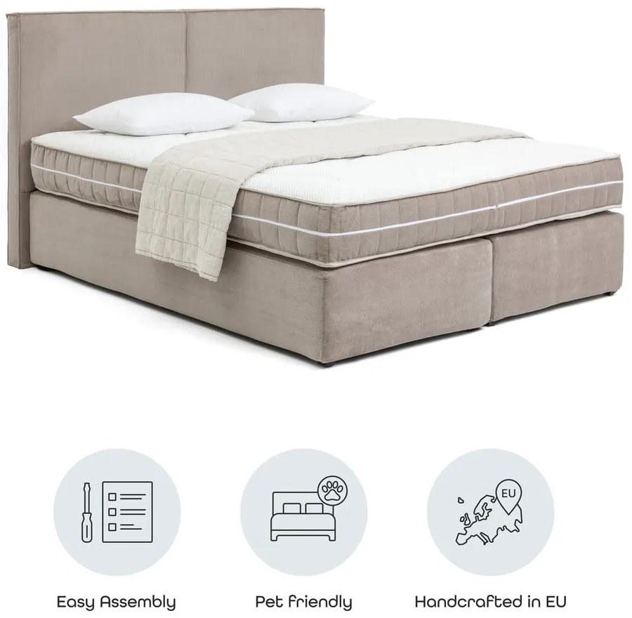 Pat boxspring taupe 180x200 cm Olia Bold – Bonami Selection
