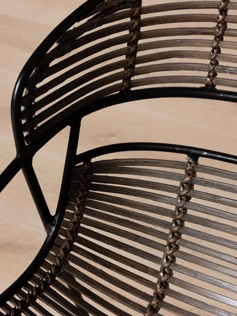Scaun maro din metal si rattan, "Zeyra"