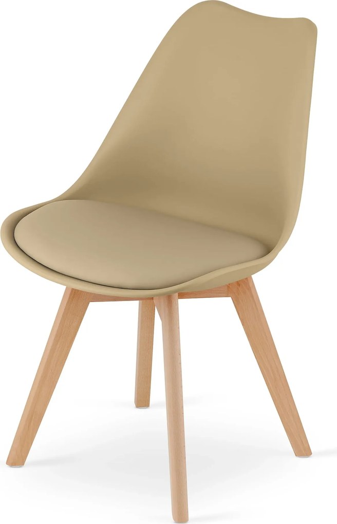 OFERTA Scaun bej BALI MARK cu picioare din lemn de fag Calitate II