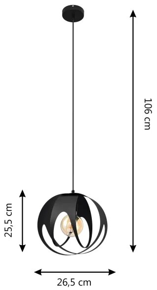 Lustră pe cablu MOONLIGHT 1xE27/15W/230V neagră